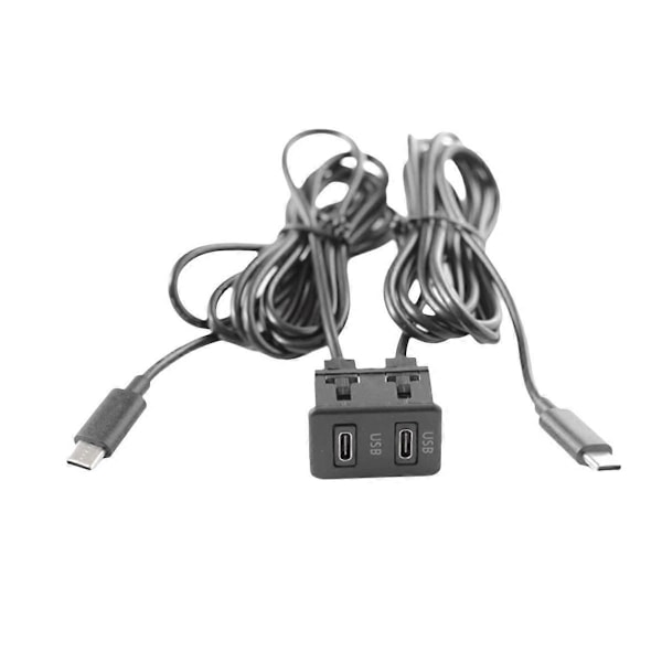 Auton Android-navigointilaitteen kaksois-TYPEC-sisääntulo USB-liitäntäpaneelin jatkojohto-adapteri Pa