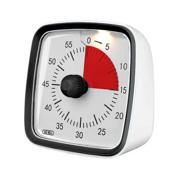 60-Minuters Timer, Klassrumstimer, Nedräkningstimer för Barn och Vuxna, Tidshantering Verktyg för Undervisning Svart