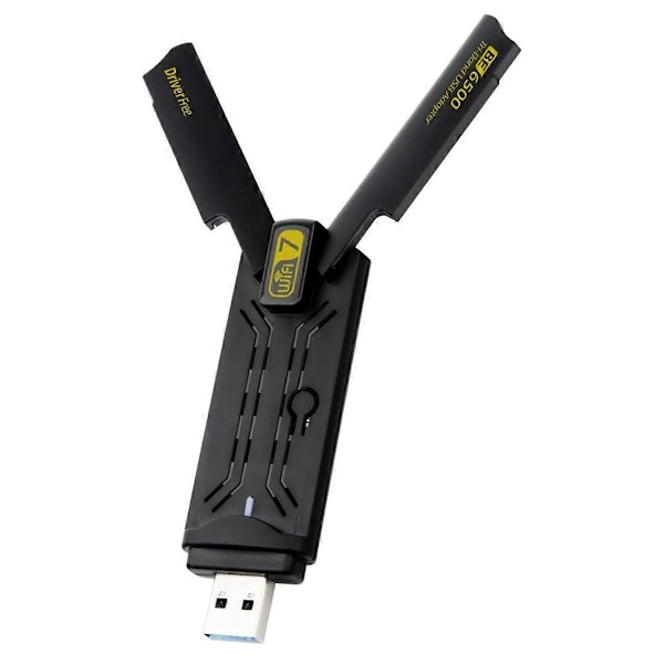 WiFi7 6500Mbps USB Adapter BE6500 2.4G&5.8G&6GHz Trådløst Nettverkskort 802.11be Driverfri WiFi Ada