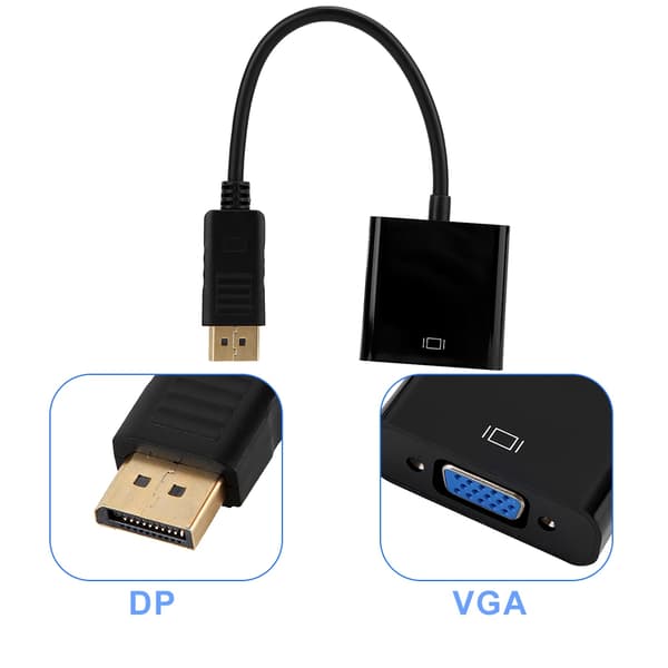 25 cm 1080P Display Port DP to VGA Video Signal Transfer Conversion Adapter Cable