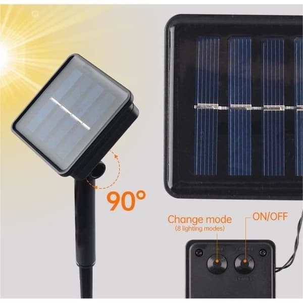 Solcelle udendørs lyskæde - 30 LED krystalkugler - Varm hvid - 8 tilstande