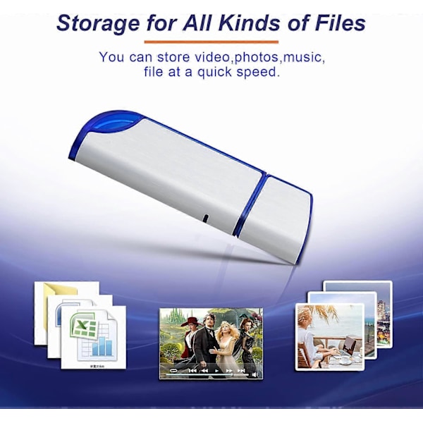 FAT32 USB-stik, MYPIN 32G USB 2.0 Flash Drives Memory Stick Thumb Drive til Game Capture Card/Kassetteafspiller/Computer/Laptop Ekstern Datalagring o
