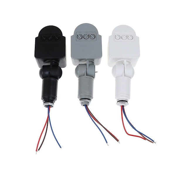LED rörelsesensor 220V automatisk infraröd PIR rörelsedetektor väggmontering timer utomhus 12V sensor