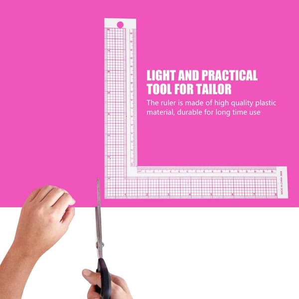 Professional Plastic L-square Measuring Ruler for Sewing and Tailoring (5808)
