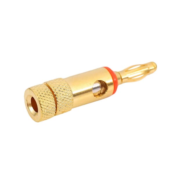Forgyldte bananstik 2 Rød 2 Sort 4mm 4 stk LL68-4BP1