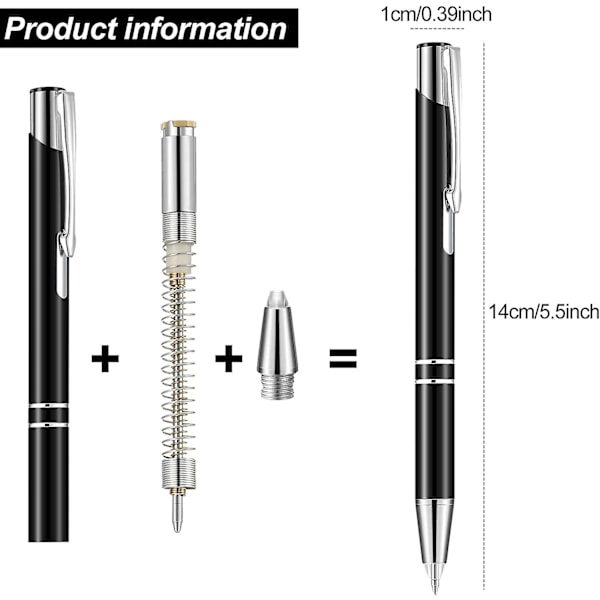 4 stk. Lysende Spids Pen Kuglepen med LED Lys Pen med LED Lommelygte Lysende Pen til Skrivning i Mørket (Sort og Rød)