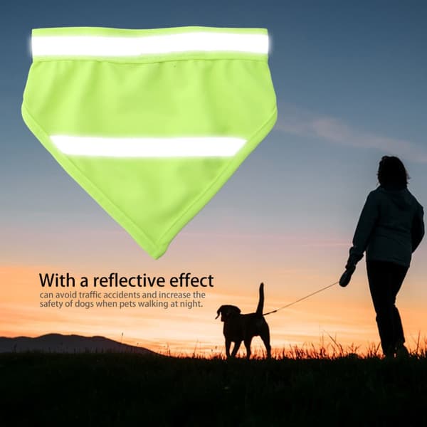 Reflekterende hundehalsbånd til kæledyrssikkerhed (Fluorescerende gul, Størrelse L)