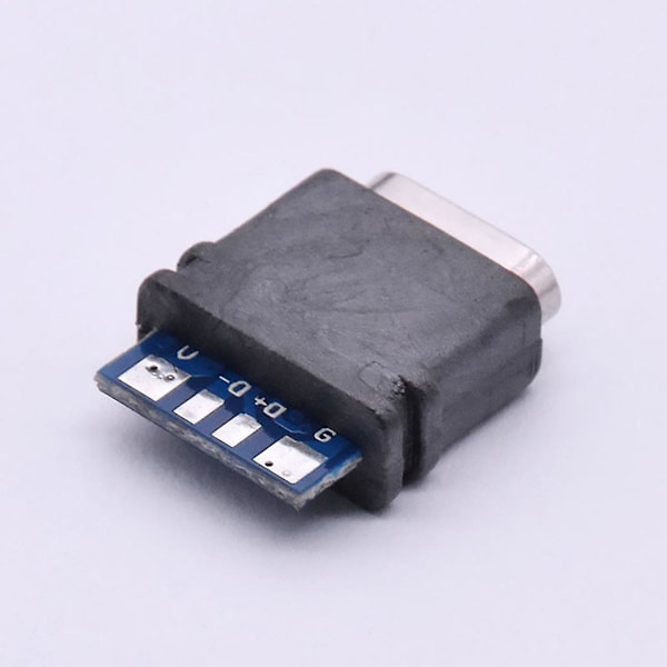 10 kpl Vedenpitävä USB C -liitäntä Type-C 4-napainen naarasliitin Portti Dataliitäntä DIY PCB-juotosmuotoiluun Lataus Data