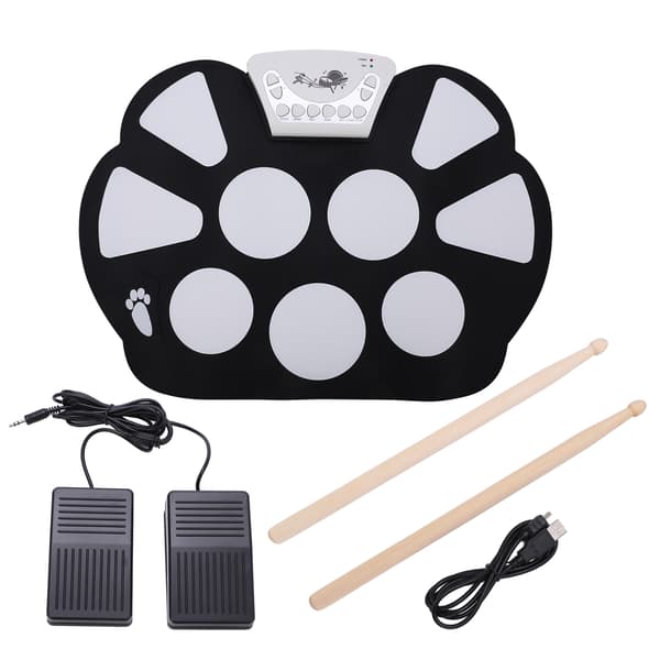 Roll Up Drum Kit 9 Pads Portable Electronic Drum Set Drum Practice Pad for Beginners Kids