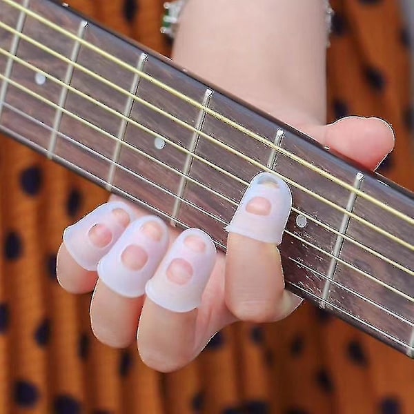 100 st Silikon Gitarr Finger Skydd, Gitarr Fingertopp