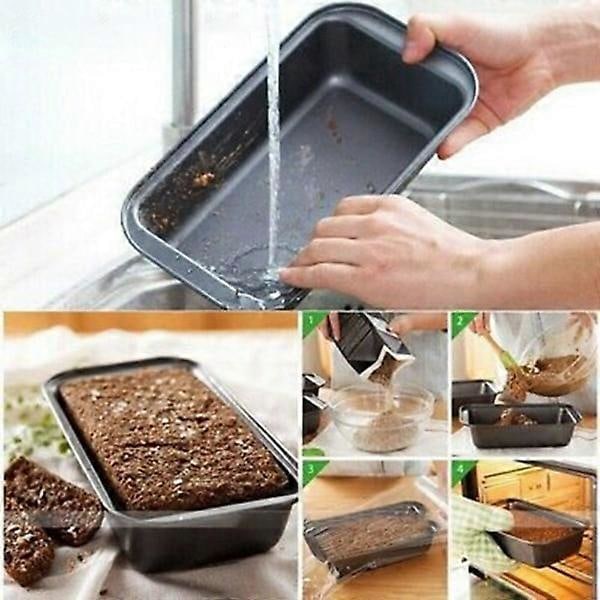 2 stk. Brødformer for baking, Non-stick karbonstål brødform, Brett for toast, Form for kake, brød, bakverk, toast, rede