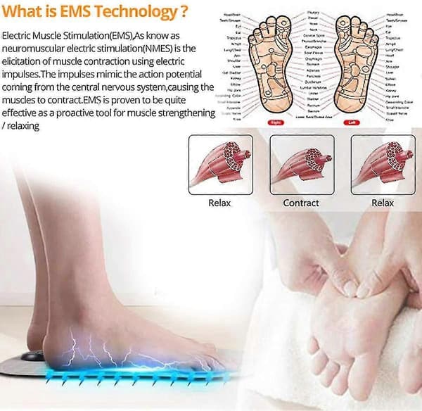 Fodmassager, Elektrisk, EMS Intelligent Til Afslapning, Bærbar--