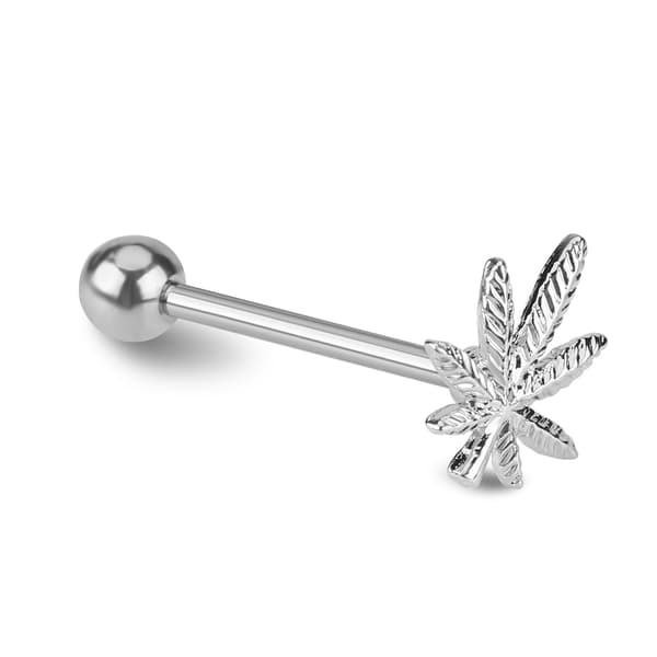 1PC Tungpiercing i rustfrit stål med potteplantebladsformet design