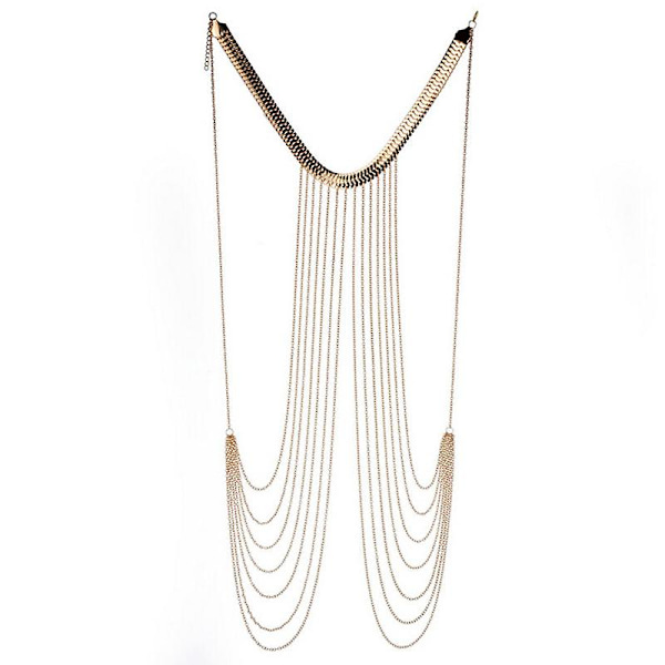 1 st. Kroppskedja Halsband med fransar Legering Långt Halsband Kvinnligt Mode Smycke