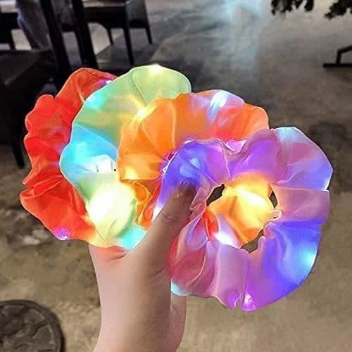 lysende fløjls-scrunchies, elastiske hårbånd, 8-pak premium bløde elastiske hårbånd