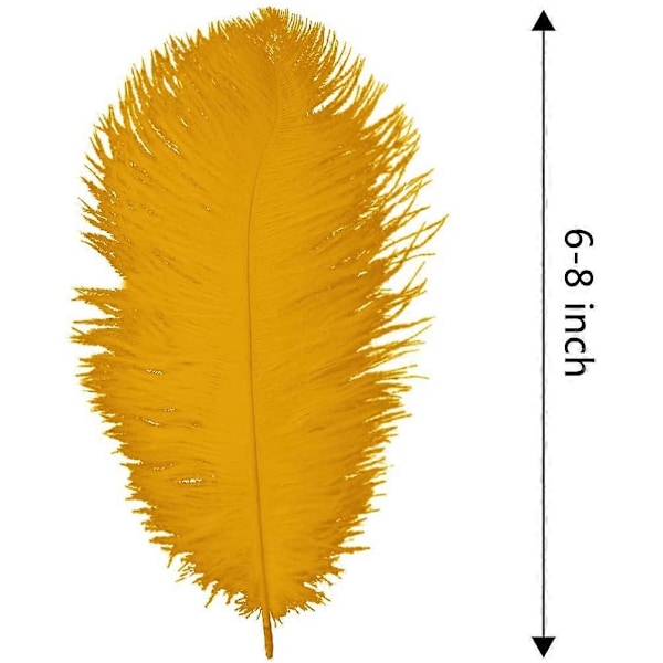 20 stk. Guld Strudsefjer Plumer 20-25 cm Bulk til Bryllupsfest, Påske, Gatsby Dekorationer