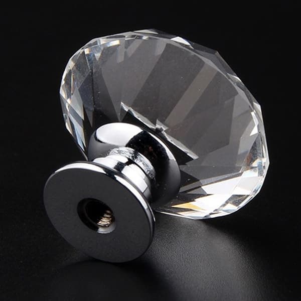 30PCS Alloy Crystal Cabinet Knobs Anti-rust Transparent Drawer Handles for Cabinets Wardrobe 30mm