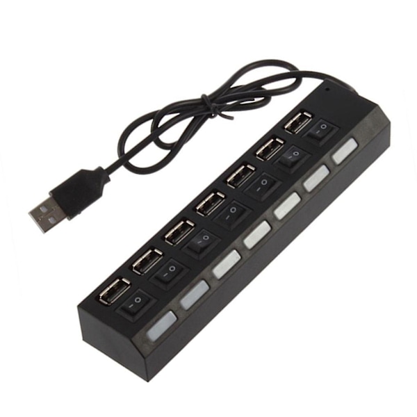 7-ports USB-hub, USB-konverterhub, USB-adapterhub