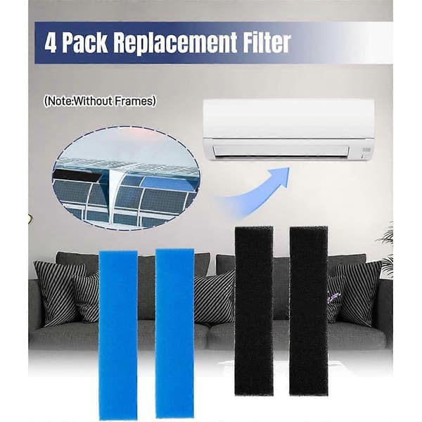 8-pak Mini Split Luftfilter Udskiftning til Mitsubishi Electric MAC-2330FT-E og MAC-3000FT-E - Ingen rammer