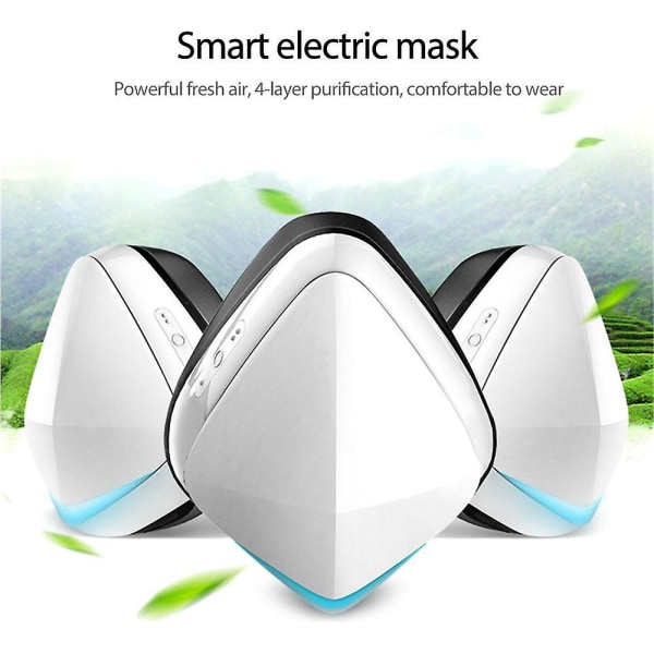 2021 Airpro Elektrisk Renande Respirator Med Två Återanvändbara Maskfilter Anti-dimma Dammtät Bärbar Luftrenare Usb-masker