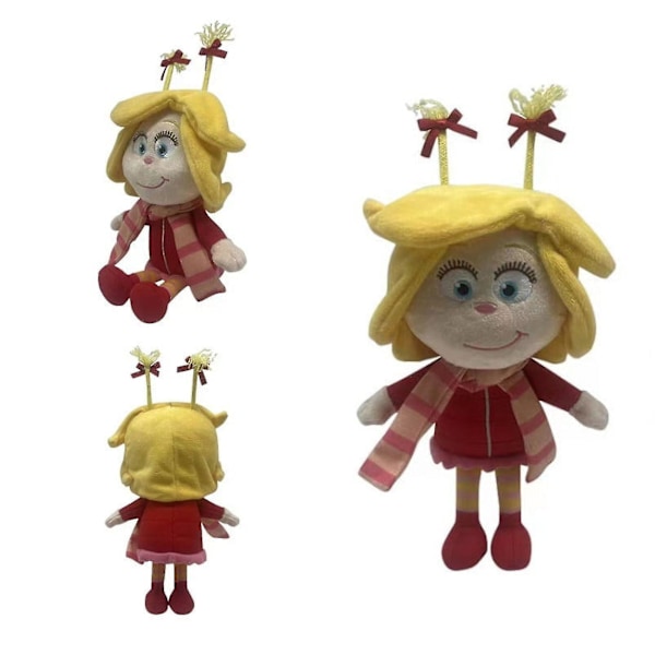 Cindy Lou - 11,8 tommer The Grinch Julenisse Plysj Leke Fyllt Figur Dukke Barn Jenter Bursdagsgave