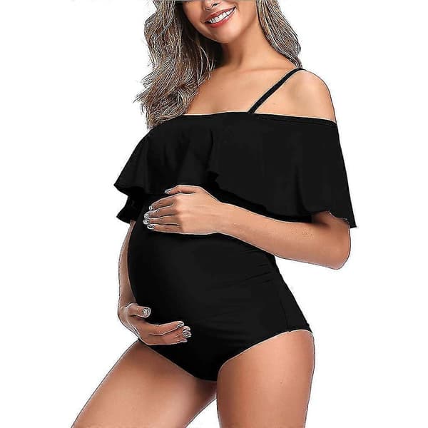 Dame Off-shoulder Ventebadedragter Flæse Blomstret Hel Badedragt