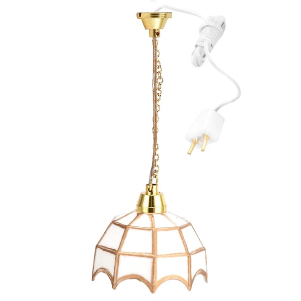 1:12 Dukkehus Utsøkt Miniatyr Taklampe Modell Dekor Tilbehør 12V