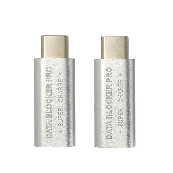2 stk. USB Type-C Data Blokering USB-C Juice Jack Adapter Understøtter Hurtig Opladning (50V/5A) Stop Data Tyveri