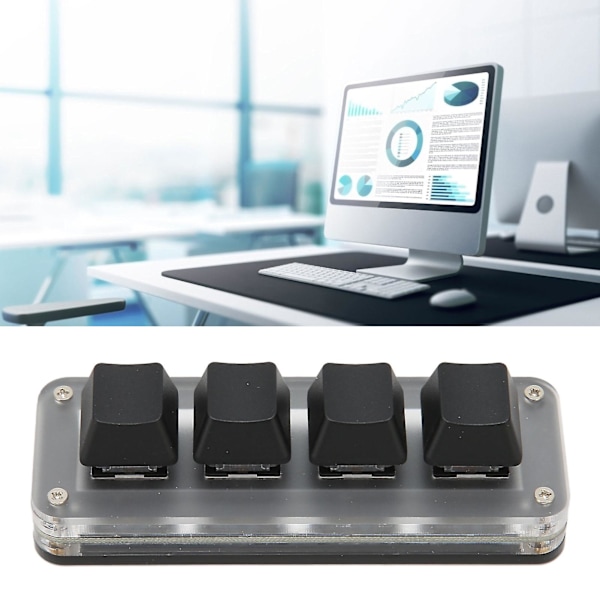 SSRGV 4 Fuldt Programmerbare Taster Mini Type C Kablet Enhånds Mekanisk Tastatur til Windows