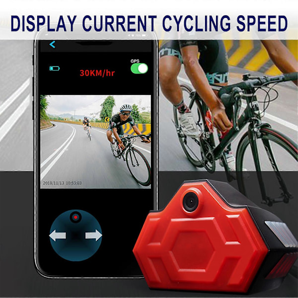 2-i-1 Cykelbaglygte med Blinklys og Dash Camera 1080P Loop Optagelse Cykel Bakspejl DVR Optager USB Genopladelig Cykelsikkerheds Baglygte