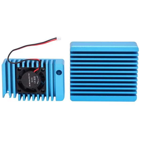Kølepladeradiator i aluminiumslegering med mini køleventilator køleplade til NanoPi R2S