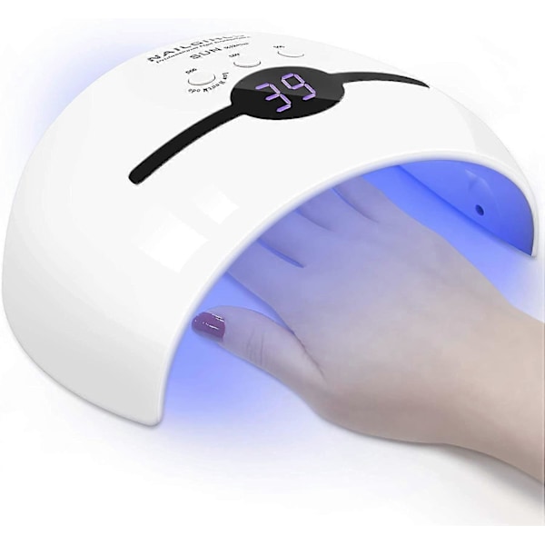 UV lampe til gel polish 48w med bevægelsessensor Hvid