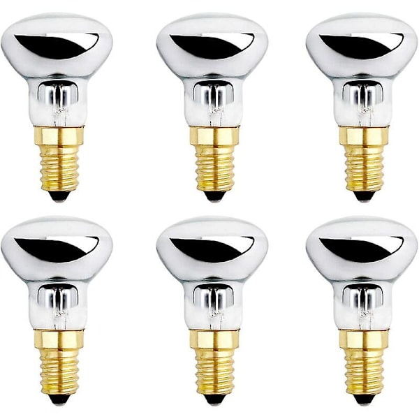 E14 R39 30W Dimmerbar Pære til Lava Lampe, Varmt Hvit, Reflektorpærer Liten Skruebase for Oppvarming av Boblelampe, Rakettlampe, Glitterlampe, Pakke med 6