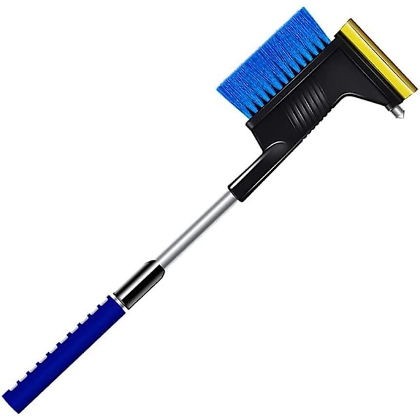 Car Snow Scraper, 4 In 1 Extendable Snow Brush With Sponge Snow Brush And Ice Scraper, Heavy Duty Ice Scraper For Cars, Skiing & Snowboarding