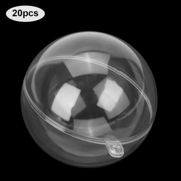 20 gjennomsiktige fyllbare pyntekuler DIY plastkule juletrekule (5 cm)