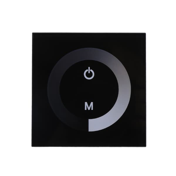 Solid Color Touch Panel Dimmer Wall Switch Controller LED Strip Light DC 12V-24V Black