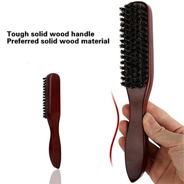 Børste til at glatte hår, børste med vildsvinehår, til kvinder og mænds hårbørste Barber Beard Brush Gul