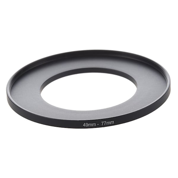 Kameralinsefilter Step Up Ring 49mm-77mm Adapter Sort