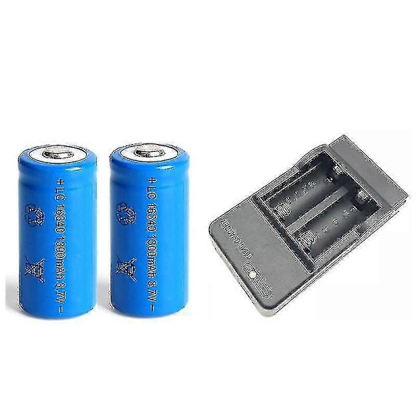 Tib 2 stk./sæt 16340 Batteri Cr123a 3.7v 1300mah Genopladeligt Li-ion Batteri Til Led Lommelygte Batery Litio Batteri Engros