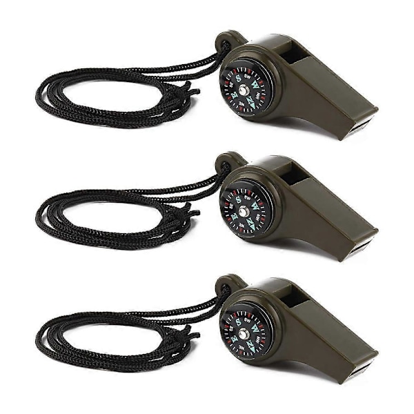 3-pack Nödsignalvissla för Överlevnad - Multifunktionella Utomhusvisslor