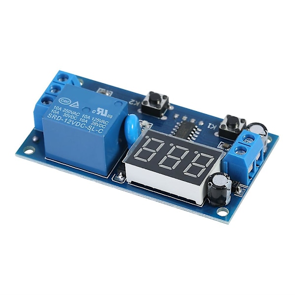 DC 12V Cykel Fördröjningstimer Switch Justerbar Relämodulkort Oändlig Slinga med LED-Display