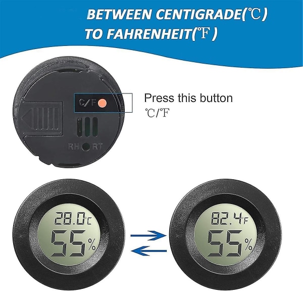 10-pakke Mini Hygrometer Termometer Måler Digital LCD Skjerm For Drivhus Barnerom Reptil Inkubator