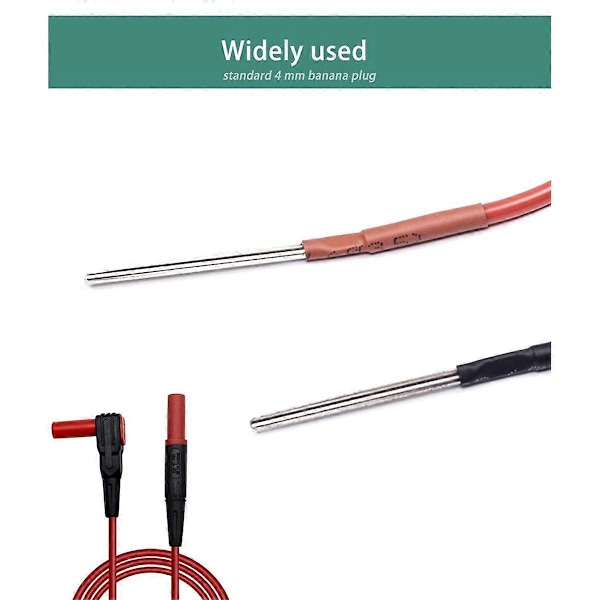 2 ST Flexibla Skedformade Mätprober, Mätstift Kompatibla med 4mm Banankontakt Testkablar för Fordon