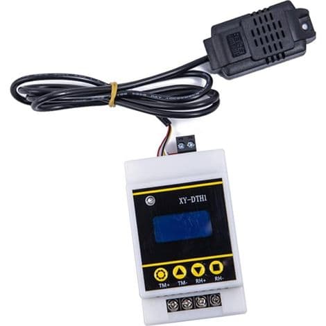 10A LCD-skinne digitalt display termostat temperatur fuktighetskontroller med tokanals sensorrelémodul