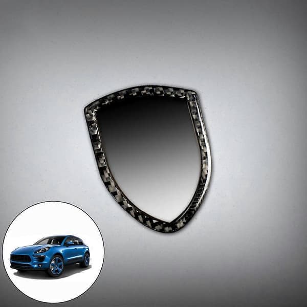 Bil Udvendig Front Logo Emblem Trim Cover Ramme Sort Kulfiber Passer til - 2014-2019