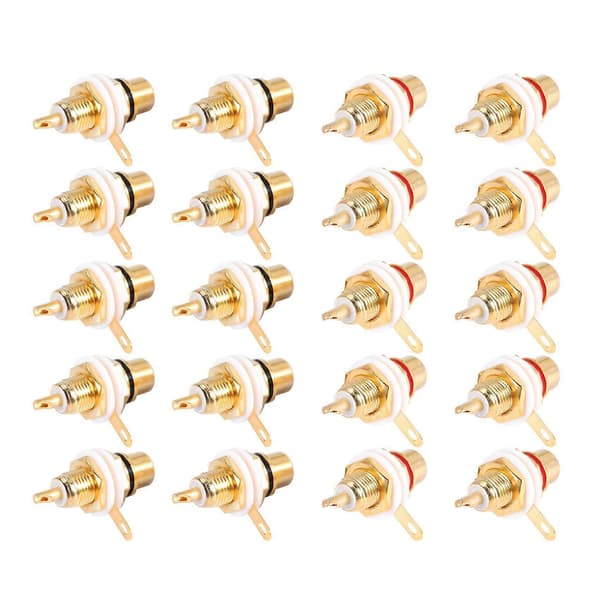 20 stk. Forgyldte RCA Terminal Jack Plug Hun Stik Chassis Panel Connector til Forstærker Højttaler