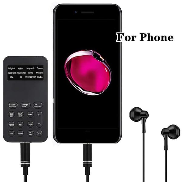 Stemmeforvrængningshåndmikrofon med lydmultifunktionelle effekter til telefon/PS4 (S9)