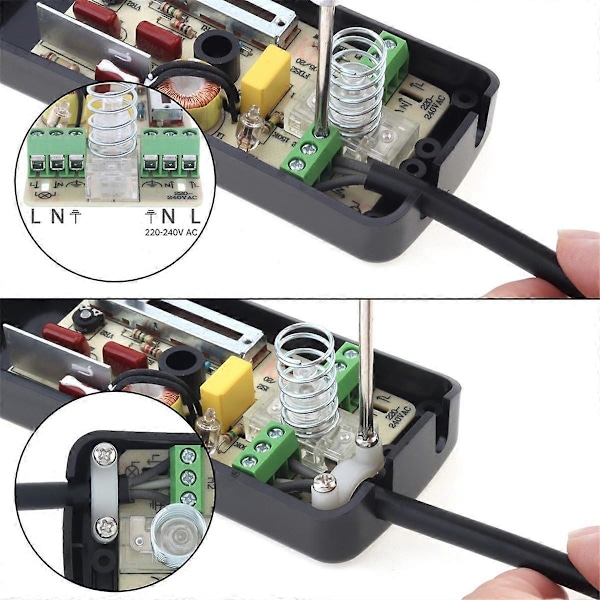 220V Foddimmerkontakt Fodbetjent LED Dimmerkontakt Fuld Range Inline Glidekontrolkontakt til Gulvlampe / LED Lampe