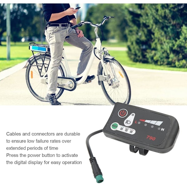 Elektrisk Cykeldisplay, 24V 36V 48V, Elektrisk Cykel LED Strömdisplaypanel Elektrisk Cykelmodifiering