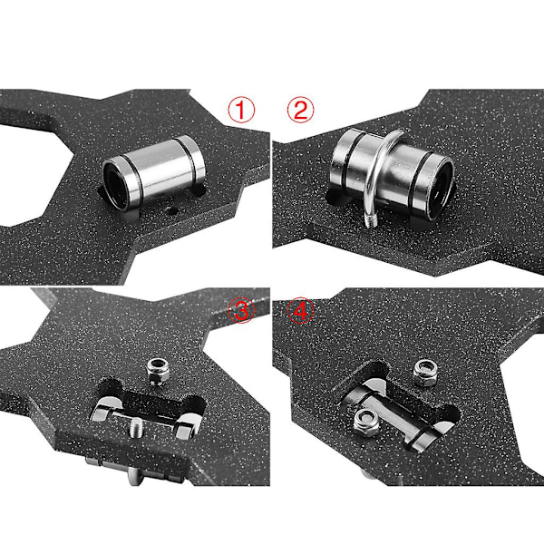 Pakke med 10 Lm8uu Lineære Lagre for 3D-skriver Prusai3 med 6 stk M3 Pakninger + 3 stk Rustfritt Stål U-bolter Sett